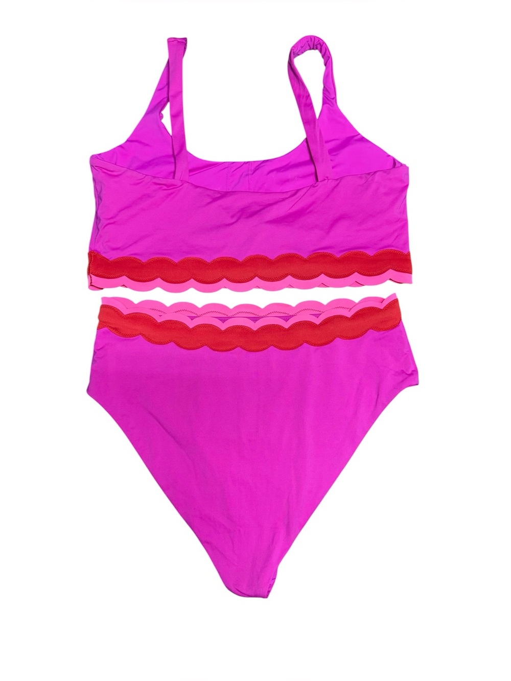 Beach Riot Marin Harriet Pink Wave Swimsuit Set SZ Top: XL B: Large - Picture 4 of 7